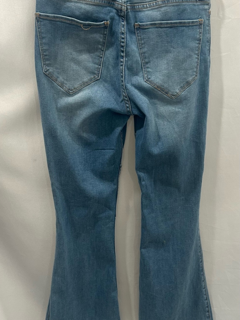 Hollister Patchwork Flare Jeans in Mixed Blue Denim - Picture 5 of 5